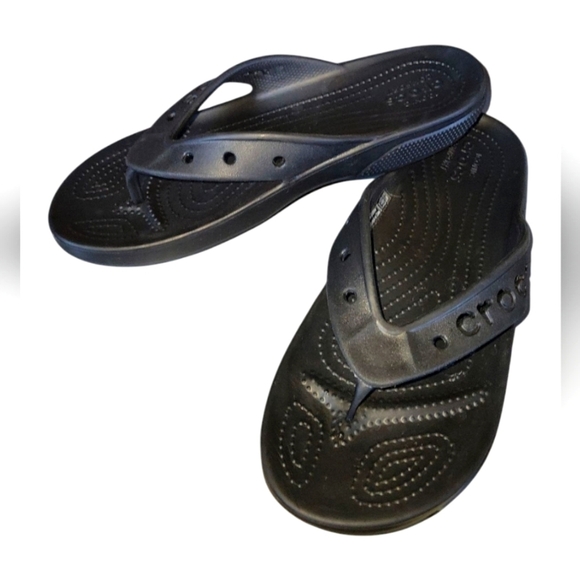 CROCS Classic Black Unisex Flip Flop Thong Sandals M 7 W 9 - Picture 4 of 6